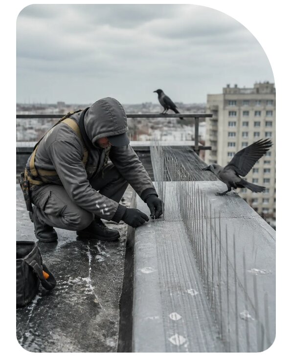 Защита от ворон под ключ в Сланцах по цене от 5166 р. | Сенат-Слы